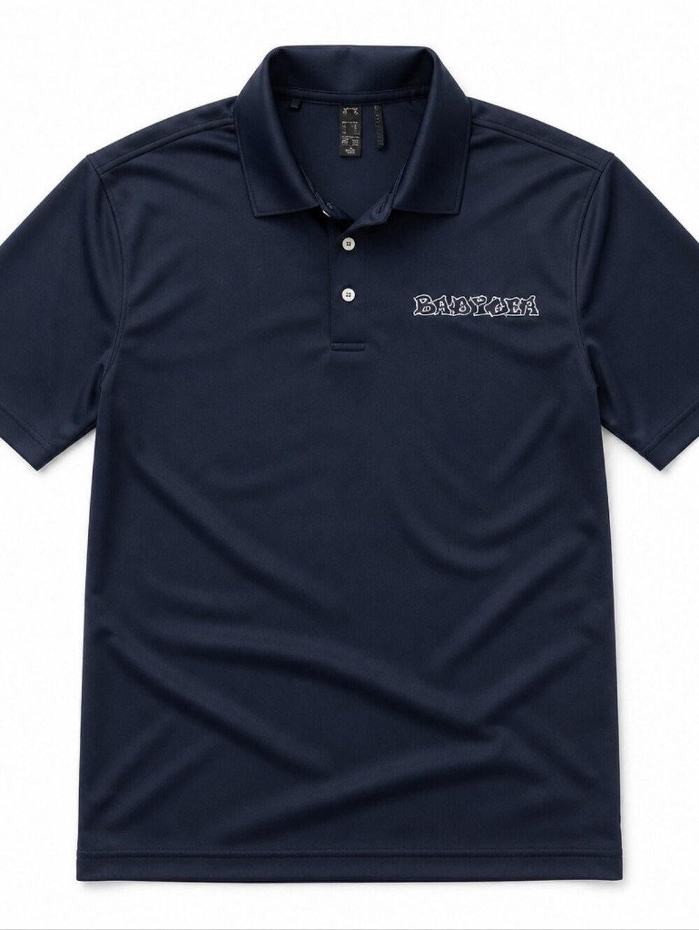 Adidas Navy Blue Polo Shirt with 'Bad Idea' Embroidery.  XL